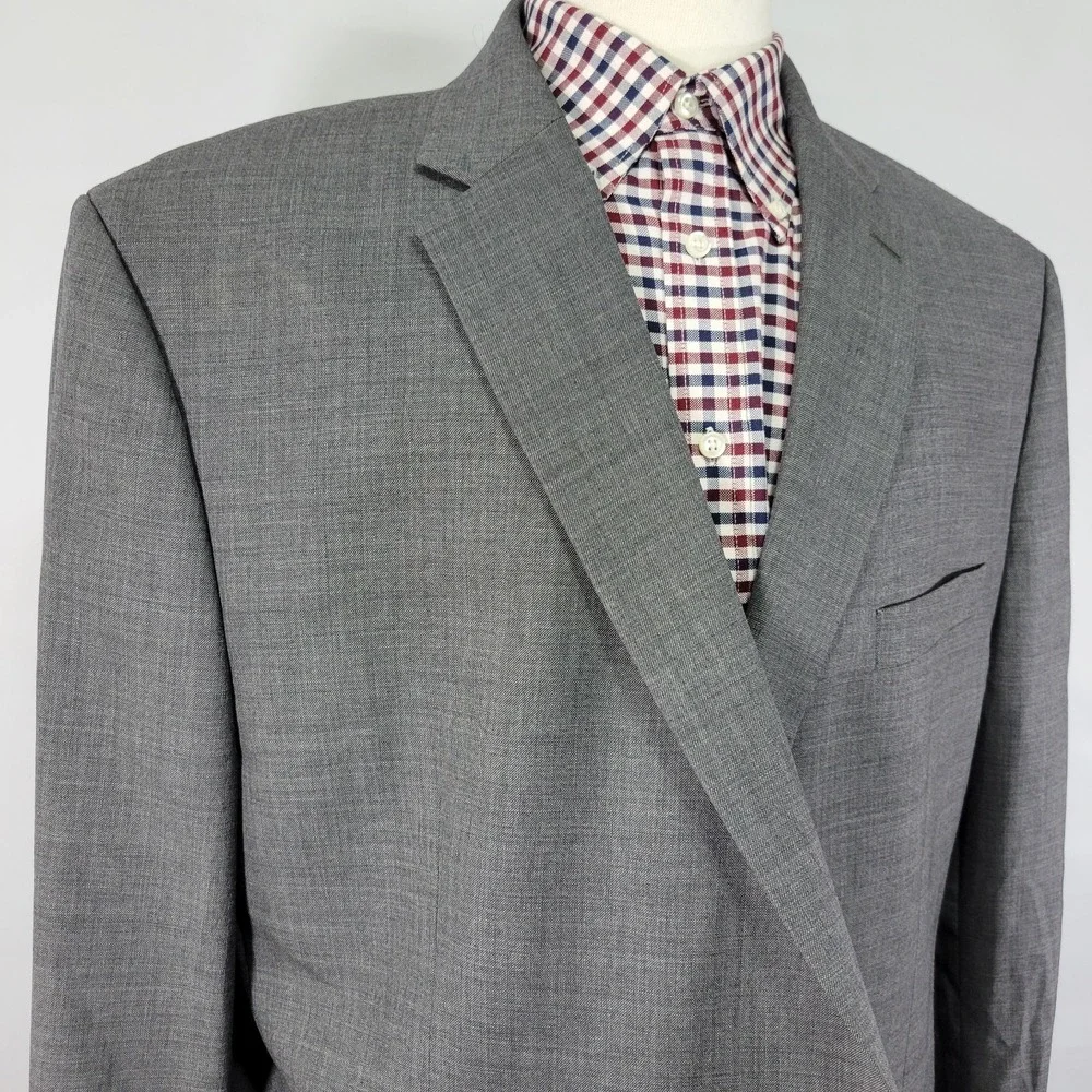 Lauren Ralph Lauren Men's Sport Coat Blazer Two Button Gray Sharkskin‎ Wool 50R